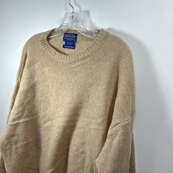 Pendleton 100% Shetland wool washable tan sweater size XL - Picture 6 of 8